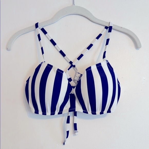 Shade & Shore Other - Striped Navy and White Bikini Top